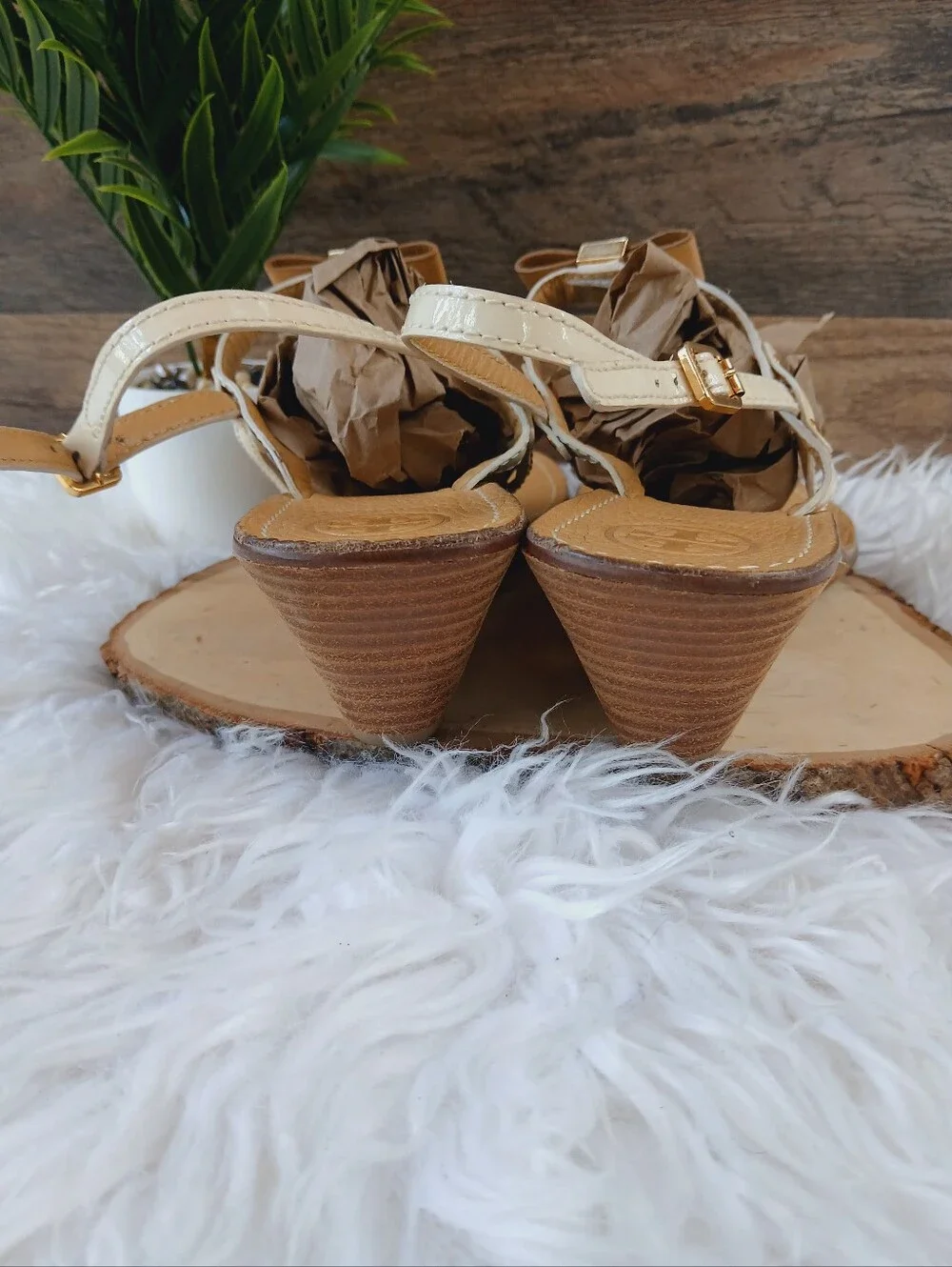 Tory Burch Leather Thong Wedge Sandals